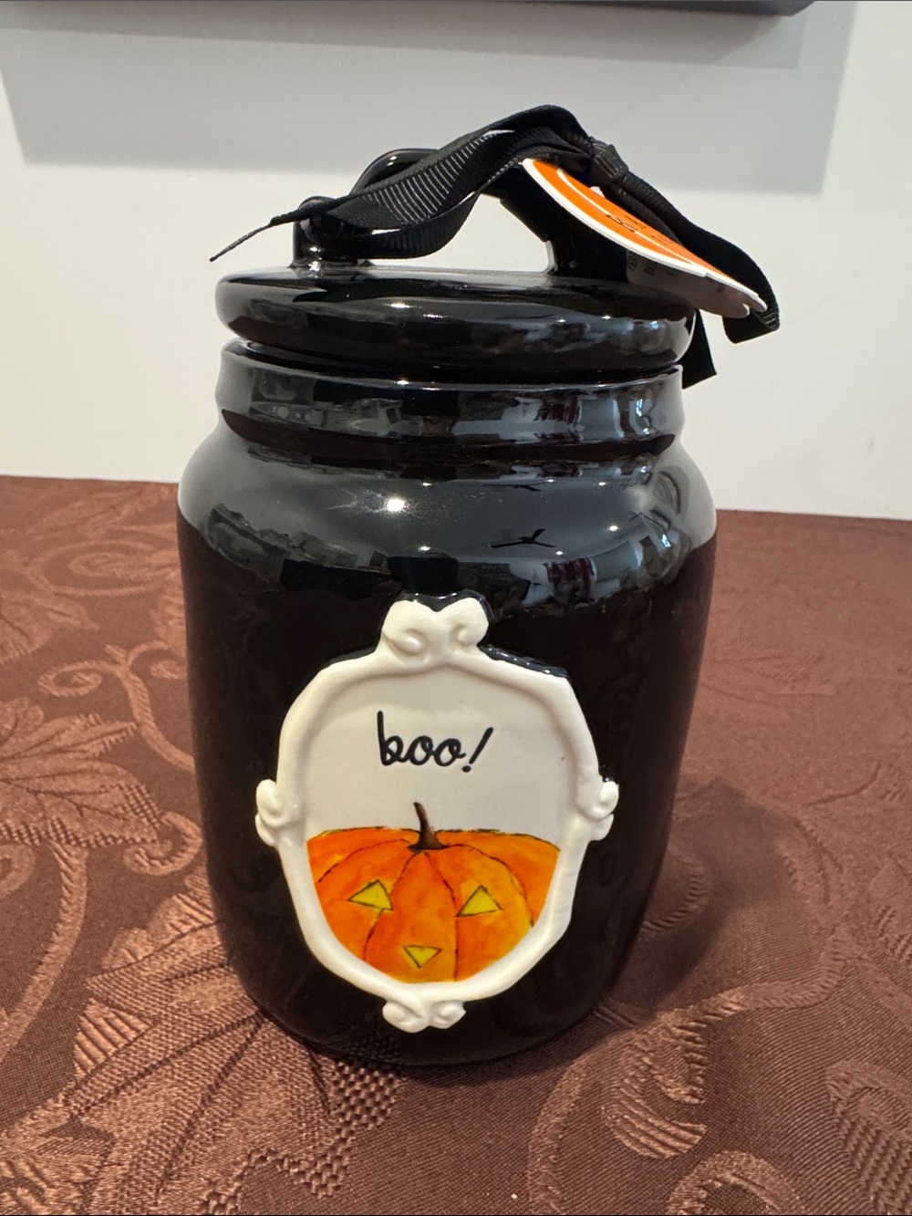 🎃Rae Dunn Small Black Ceramic Jar